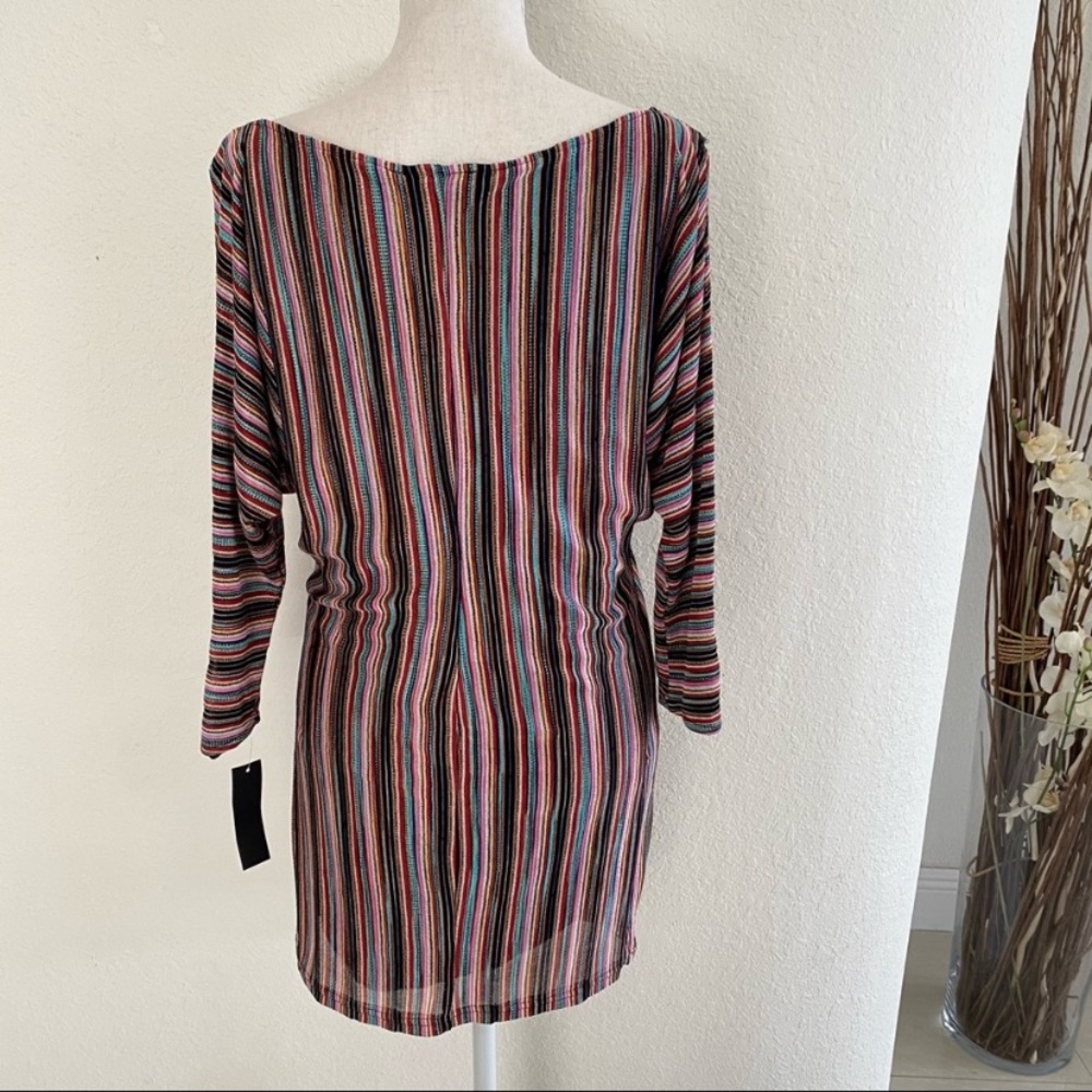 Karina Grimaldi Multi Color Stripe Mini Dress - Picture 2 of 7